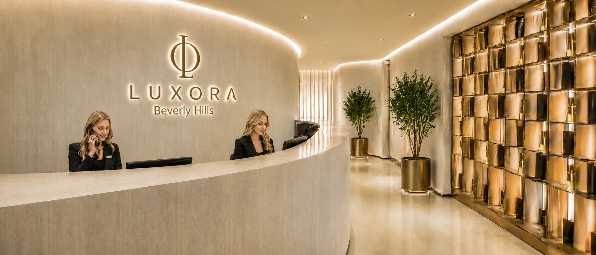 Luxora Beverly Hills reception desk
